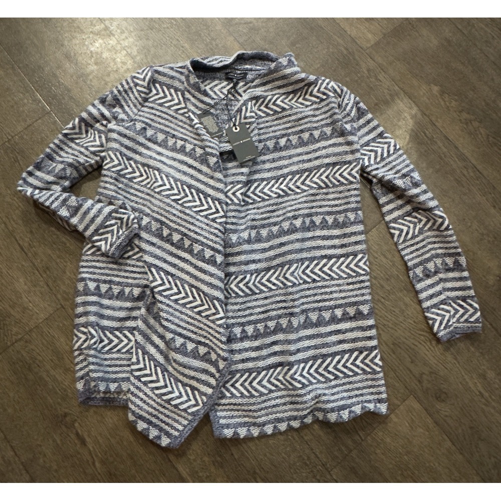Lucky Brand Blue and White Patterned Cardigan